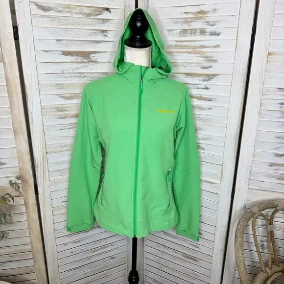 PATAGONIA Women's S Simple Guide Hoodie Lime Green Zip Front Outdoor Jacket - Picture 16 of 16